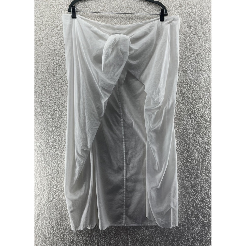 ONIA Women's Swim Cover Up Wrap Skirt White Size Medium Quiet Luxury Resortwear